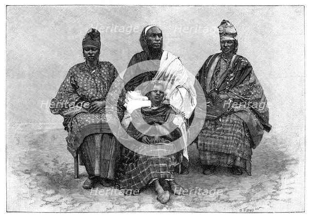 'Toucouleur Types, The Interpreter Alpha Sega and His Sisters', late 19th century.Artist: Henri Thiriat