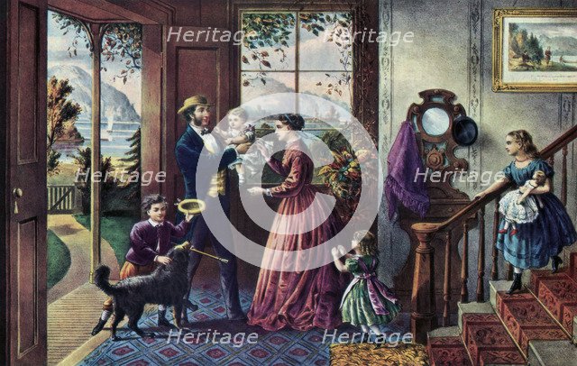 'The Season of Strength, Middle Age', 1868.Artist: Currier and Ives