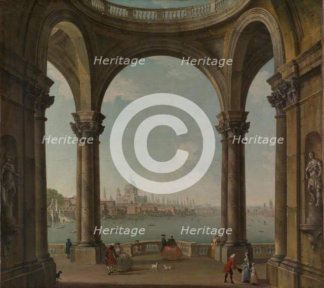 Capriccio with St. Paul's and Old London Bridge. Creator: Antonio Joli.