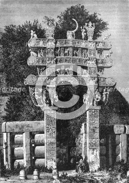 'Example of Hindoo Architecture: North Gate of the Temple of Sanchi', c1891. Creator: James Grant.