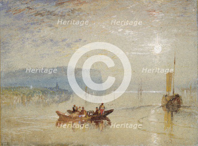 Scene on the Loire, near the Coteaux de Mauves, c1830. Artist: JMW Turner.