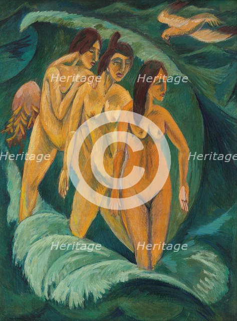 Three bathers, 1913. Artist: Kirchner, Ernst Ludwig (1880-1938)