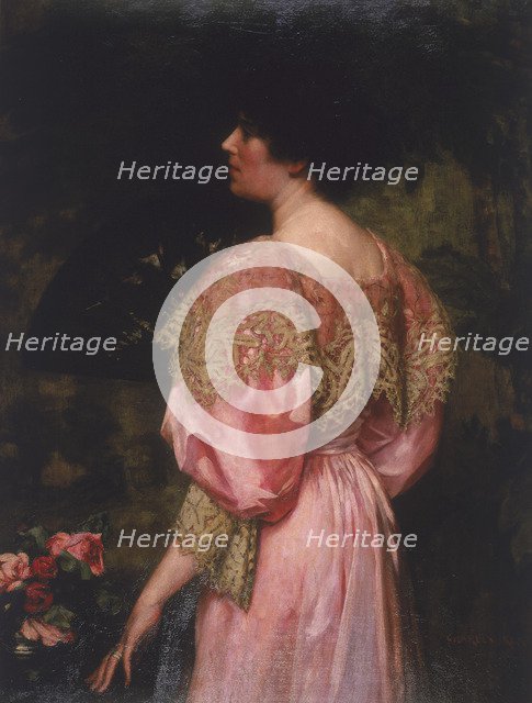 'The Rose-Coloured Gown (Miss Giles)', 1896. Artist: Charles HM Kerr