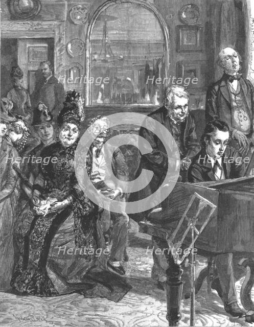 ''That Unfortunate Marriage, by Francis Eleanor Trollope, at the piano sat a smooth faced young gent Creator: Sydney Prior Hall.