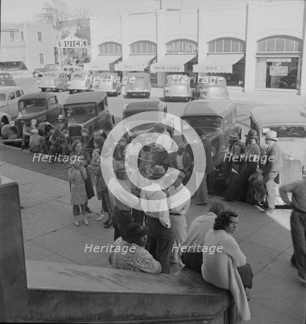 Outside the Labor Temple, during the cotton strike, Bakersfield, California, 1938. Creator: Dorothea Lange.