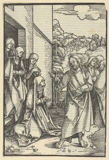 Christ Taking Leave of His Mother, from Speculum passionis domini nostri Ihesu Christi, 1507., 1507. Creator: Hans Schäufelein the Elder.
