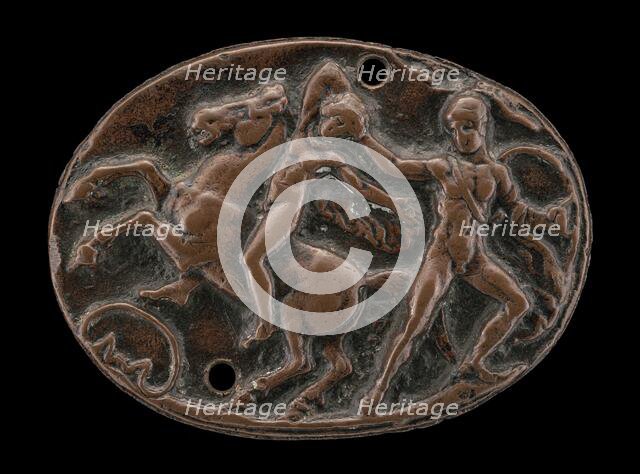 A Warrior Fighting a Horseman, 15th century. Creator: Unknown.