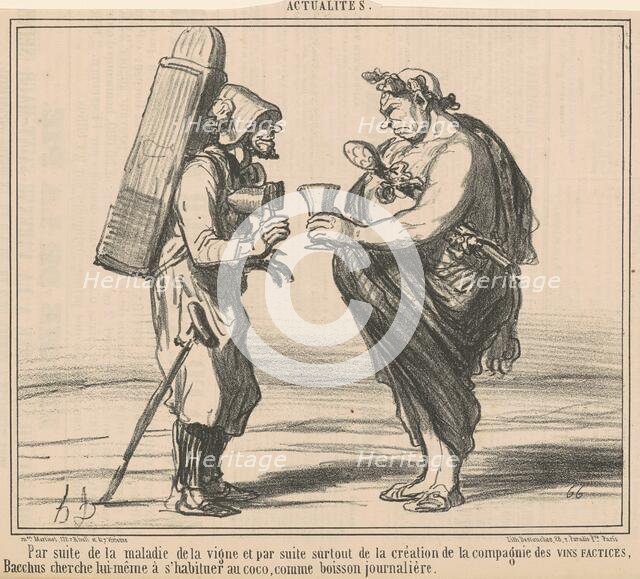 Par suite de la maladie de la vigne, 19th century. Creator: Honore Daumier.