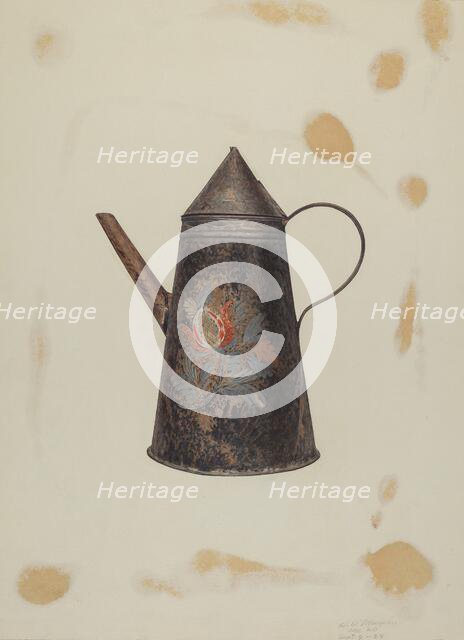 Toleware Teapot, 1935/1942. Creator: Henry Murphy.