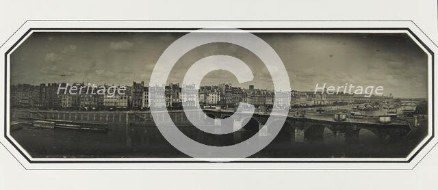 Panorama - Le Pont-Neuf, le Louvre et le quai de la Mégisserie, 1er arrondissement, Paris, 1845-1850 Creator: Unknown.