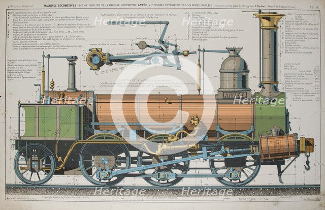 Steam locomotive. Artist: Delarue, Fortuné (1794-?)