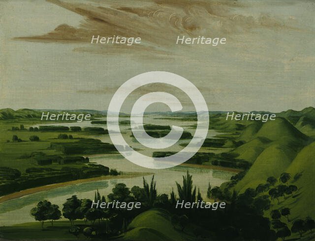 View from Floyd's Grave, 1300 Miles above St. Louis, 1832. Creator: George Catlin.