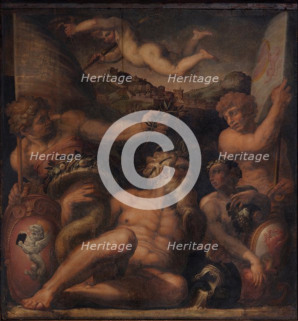Allegory of Cortona and Montepulciano, 1563-1565. Artist: Vasari, Giorgio (1511-1574)