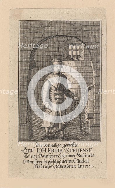 Count Johann Friedrich Struensee (1737-1772), 1772. Creator: Anonymous.
