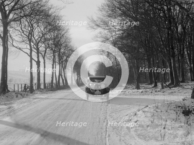 Talbot 14/45 sportsman's coupe of Kitty Brunell competing in the Monte Carlo Rally, 1929. Artist: Bill Brunell.