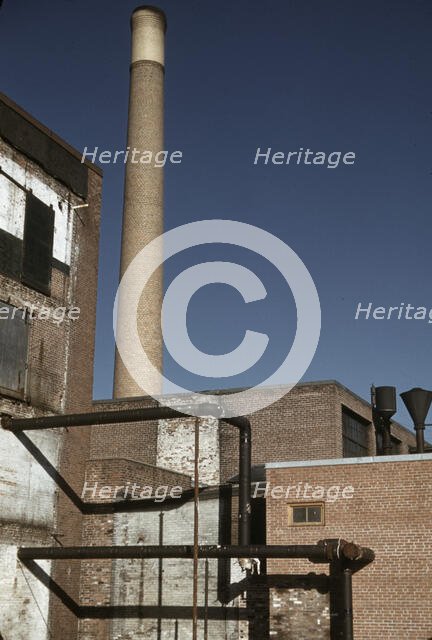 Detail of industrial building in Mass., 1940 or 1941. Creator: Jack Delano.
