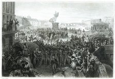 The Paris National Guard out to join the army in September 1792 siding with the Revolution, engra…