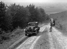 1933 Talbot 75 2276 cc competing in a Talbot CC trial. Artist: Bill Brunell.