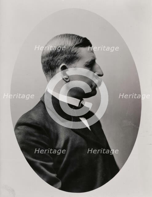 Portrait of man in suit with moustache, possibly Andrée, Salomon August (1854-1897)..., 1890-1895. Creator: Unknown.