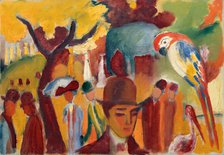 Small Zoological Garden in Brown and Yellow, 1912. Artist: Macke, August (1887-1914)