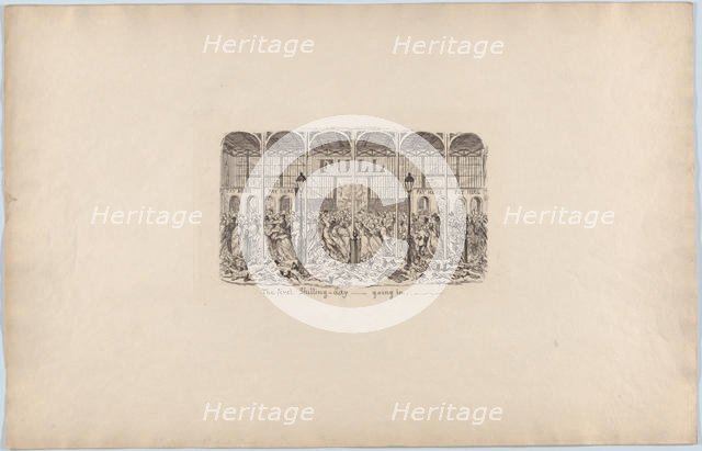 The First Shilling Day-Going In, 1851., 1851. Creator: George Cruikshank.