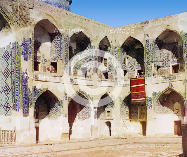 Inside Shir-Dar mosque, Samarkand, between 1905 and 1915. Creator: Sergey Mikhaylovich Prokudin-Gorsky.