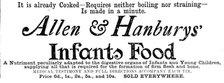 Advertisement for Allen & Hanbury’s Infants Food, 1890. Creator: Unknown.
