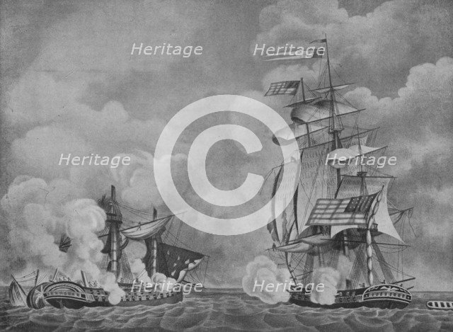 'The Constitution and the Guerriere', c1813. Artist: Unknown.