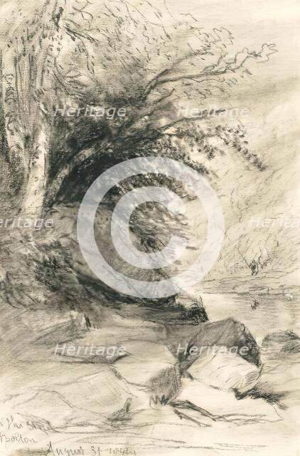 On the Wharf, Bolton Abbey, 1844. Creator: David Cox the Elder.