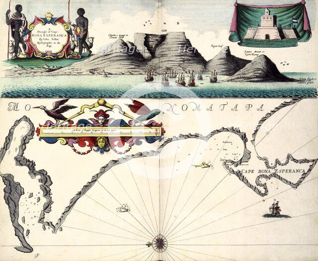A Draught of Cape Bona Esperanca by Iohn Seller Hydrographer to the King, c1700. Creator: John Seller.
