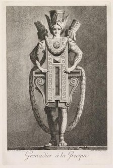 Mascarade à la Grecque: Grenadier à la Grecque (Plate 3), 1771. Creator: Benigno Bossi (Italian, 1727-1792).