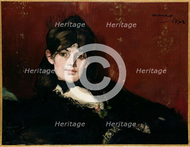 Portrait of Berthe Morisot, 1873. Creator: Manet, Édouard (1832-1883).