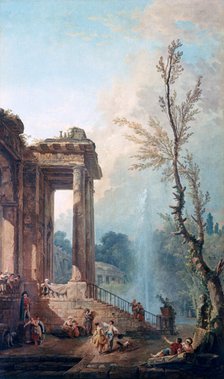 'The Portico of a Country Mansion', 1773. Artist: Robert Hubert