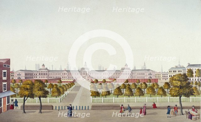 Old Bethlehem Hospital, Moorfields, City of London, 1800. Artist: Anon