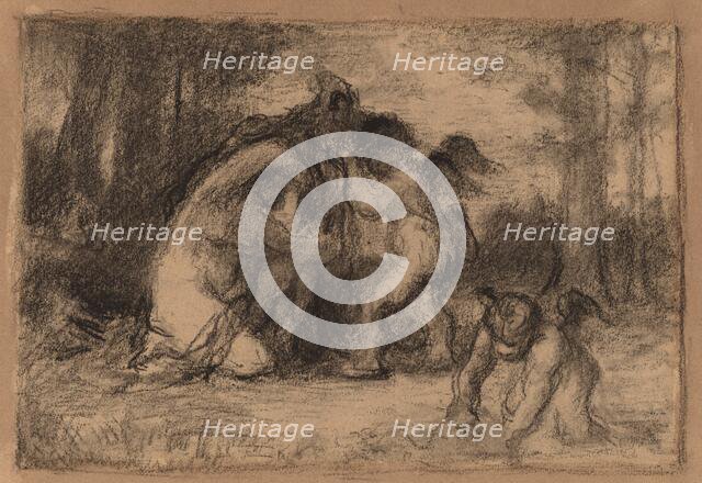 Wooded Landscape with Putti Helping a Woman Undress. Creator: William P. Babcock.