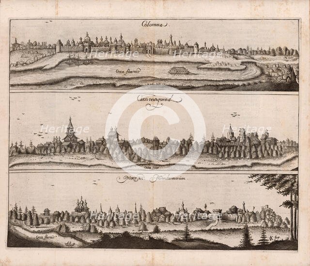 Kolomna. Kasimov. Murom. (Illustration from Travels to the Great Duke of Muscovy and the..., 1634. Creator: Anonymous.