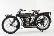 1914 Royal Enfield 3hp motorcycle Artist: Unknown.