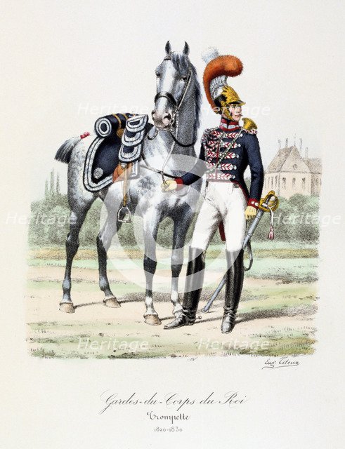 'Gardes-du-Corps de Roi, Trumpeter', c1820-30. Artist: Eugene Titeux