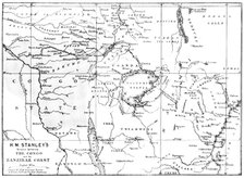 Map showing the Great Forest traversed by Mr. Stanley and his party, 1890. Creator: Unknown.