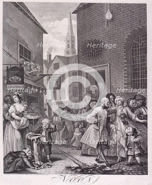 'Noon', plate II from Times of Day, 1738.  Artist: William Hogarth