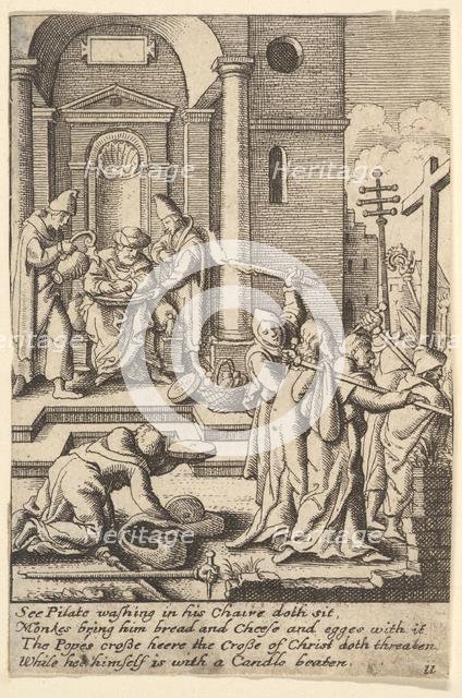 The washing of hands, 1625-77. Creators: Wenceslaus Hollar, Unknown.
