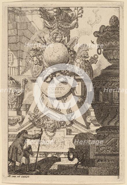 Fantasy of an Antique Trophy to Augustus, 1770/1780. Creator: Karl Schutz.