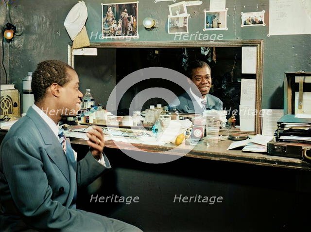 Portrait of Louis Armstrong, Aquarium, New York, N.Y., ca. July 1946. Creator: William Paul Gottlieb.
