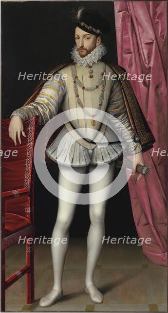 Portrait of King Charles IX of France (1550-1574), c. 1570. Creator: Clouet, François (1510-1572).