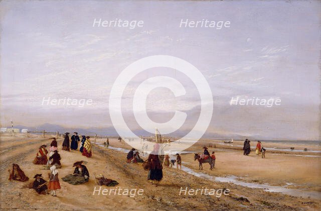 On The Sands At Rhyl, North Wales, 1856. Creator: Hopkins Horsley Hobday Horsley.