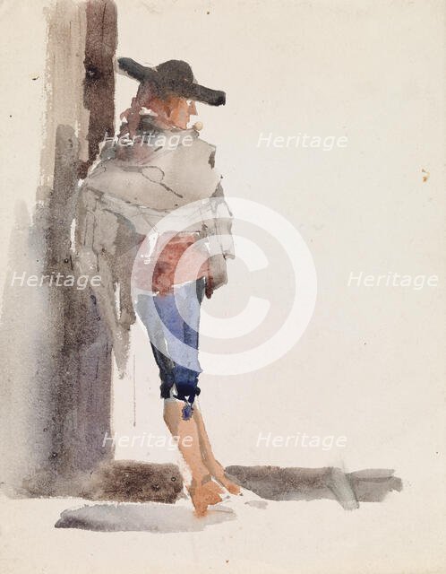 Spaniard Leaning Against a Wall, study, 1881. Creator: Albert Edelfelt.