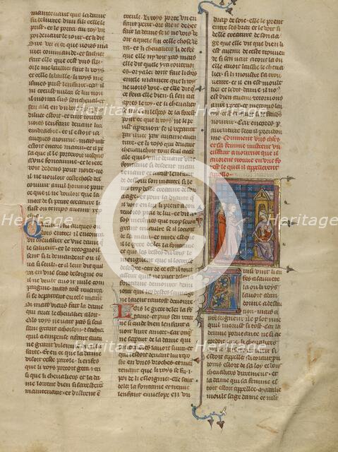 Nicoraut and Madule before the Nurse and Child, about 1320-1340. Creator: Unknown.