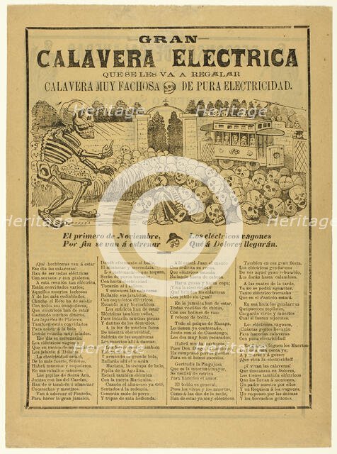Grand Electric Calavera as a Present to You, A Calavera of Pure Electricity, 1907. Creator: José Guadalupe Posada.