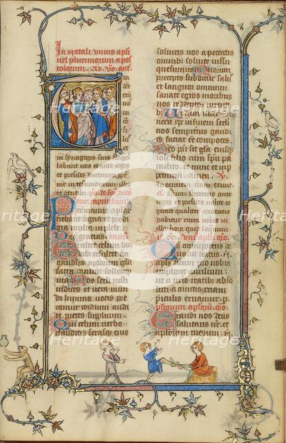 Initial T: The Twelve Apostles; Breviary, about 1320-1325. Creator: Unknown.