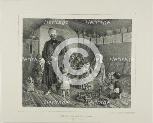 Tartar Family in Their Home, Kapskhor, Crimea, October 21, 1837, 1846. Creator: Auguste Raffet.